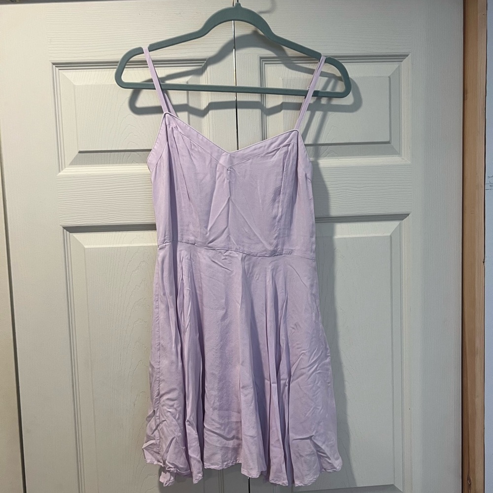 purple flowy dress